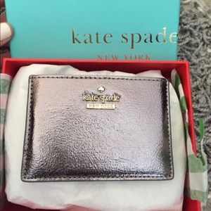Kate Spade Pewter Credit Card Holder